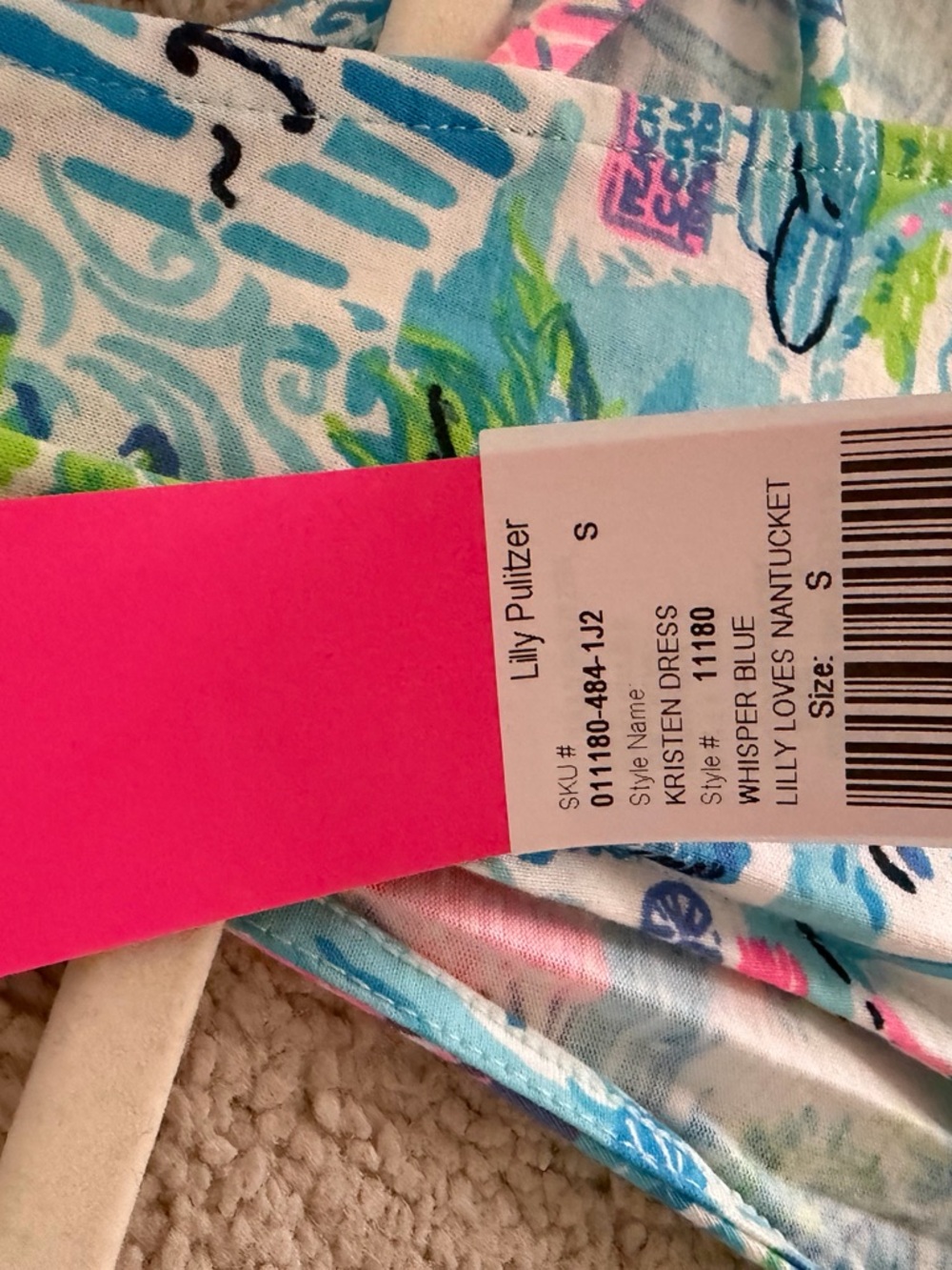 Lilly Pulitzer Sleeveless Nautical Print A-Line Dress - Blue & Pink small. NWT - Picture 3 of 3